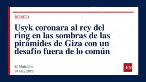 Imagen editorial de El Matutino para Usyk coronara al rey del ring en las sombras de las pirámides de Giza con un desafío fuera de lo común