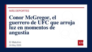 Imagen editorial de El Matutino para Conor McGregor, el guerrero de UFC que arroja luz en momentos de angustia