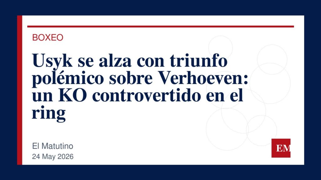Imagen editorial de El Matutino para Usyk se alza con triunfo polémico sobre Verhoeven: un KO controvertido en el ring