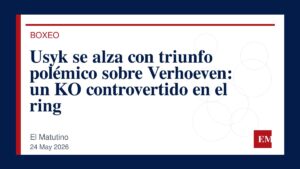 Imagen editorial de El Matutino para Usyk se alza con triunfo polémico sobre Verhoeven: un KO controvertido en el ring