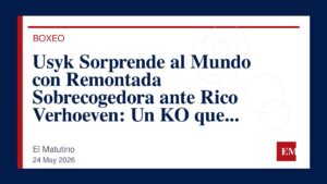 Imagen editorial de El Matutino para Usyk Sorprende al Mundo con Remontada Sobrecogedora ante Rico Verhoeven: Un KO que dejará a todos con la boca…