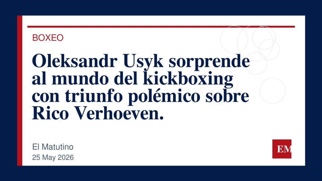 Imagen editorial de El Matutino para Oleksandr Usyk sorprende al mundo del kickboxing con triunfo polémico sobre Rico Verhoeven.