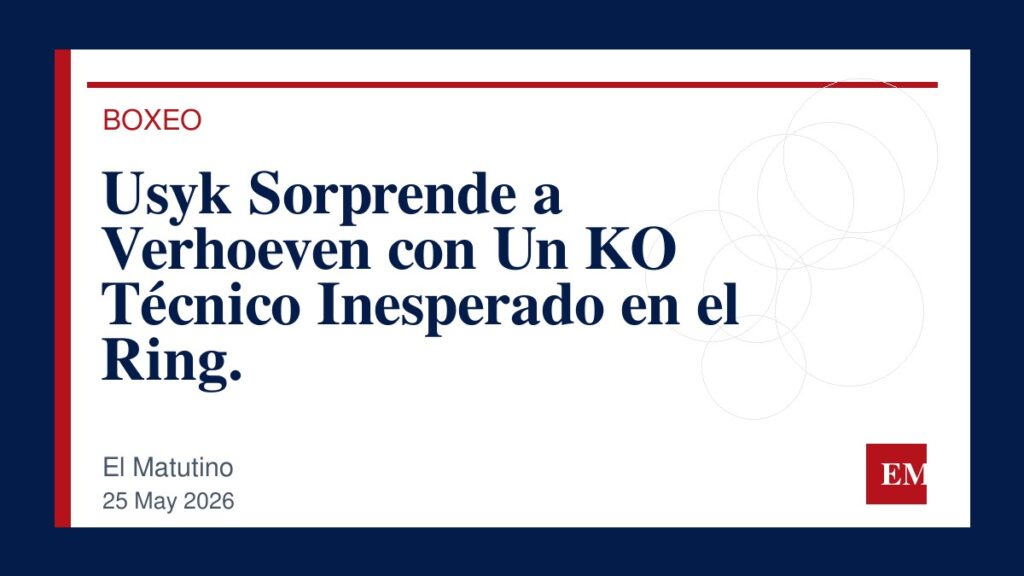 Imagen editorial de El Matutino para Usyk Sorprende a Verhoeven con Un KO Técnico Inesperado en el Ring.
