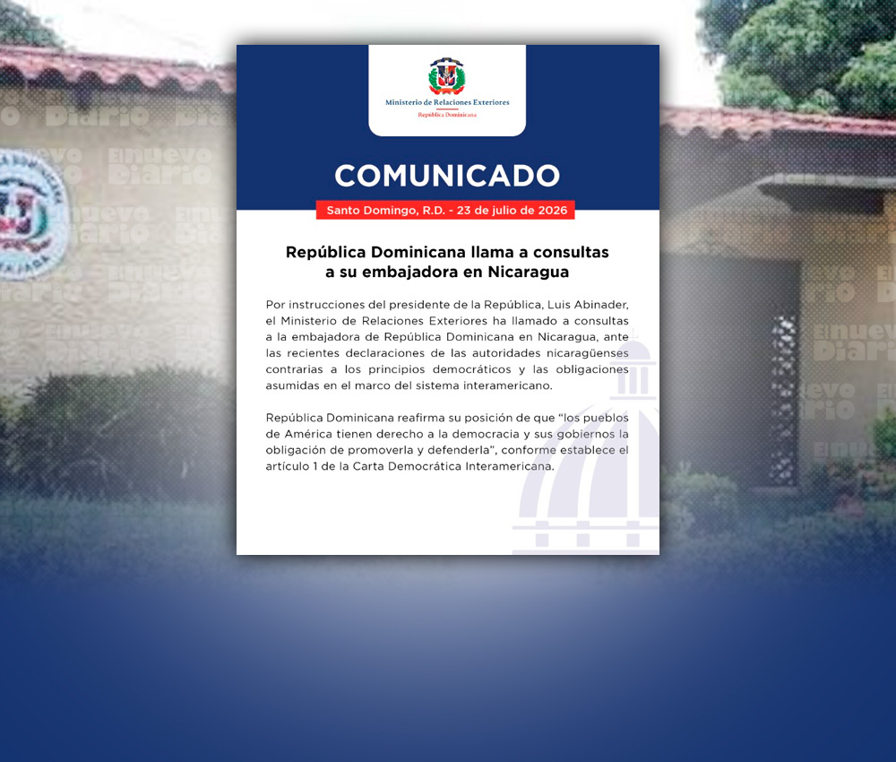 RD llama a consultas a su embajadora en Nicaragua tras anuncio de Ortega de que eliminará las elecciones