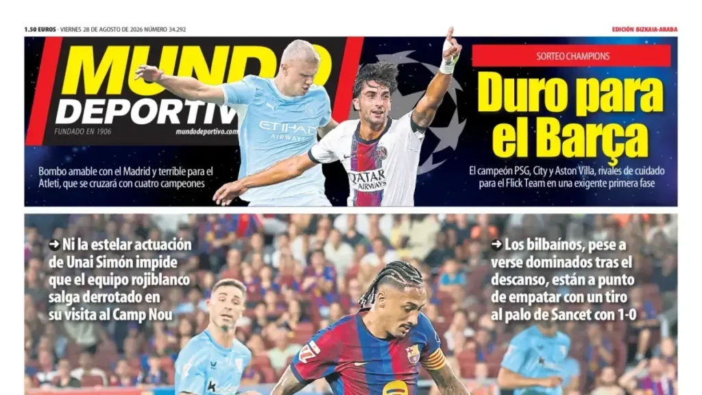 La portada vizcaína de Mundo Deportivo que nadie debe perderse hoy