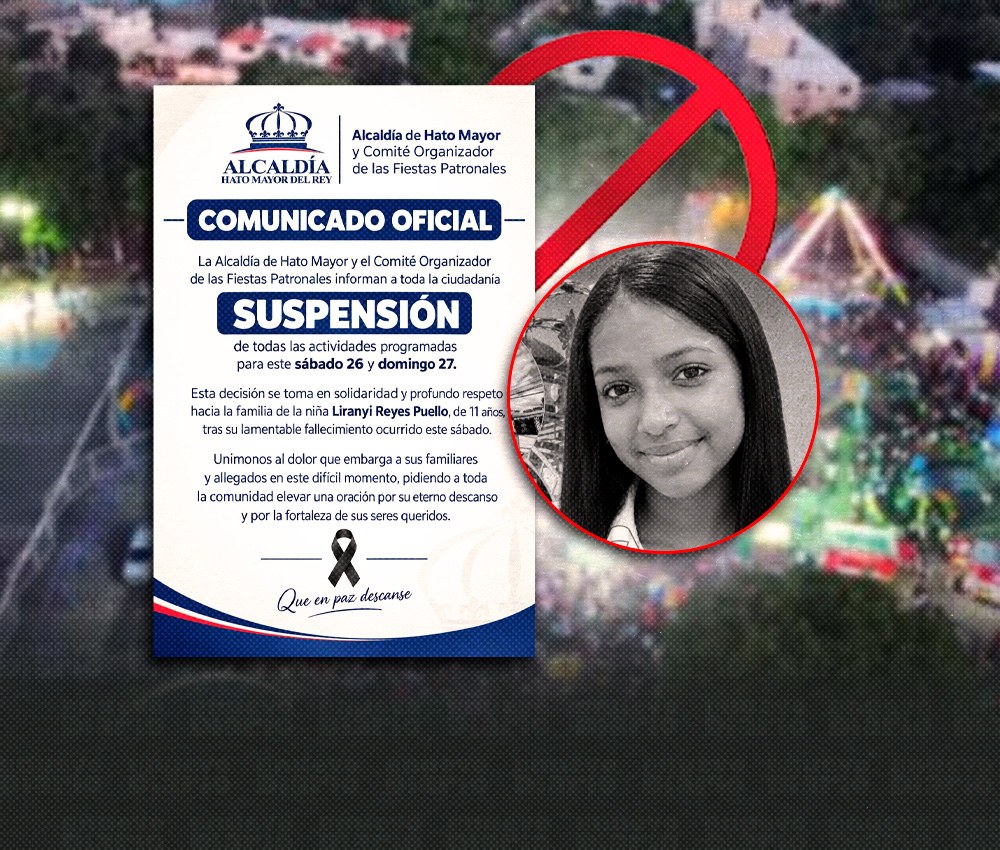 Duelo en Hato Mayor: Alcaldía cancela las Fiestas Patronales por la muerte de Liranyi Reyes Puello