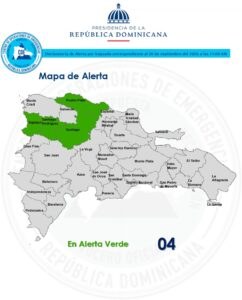COE activa alerta verde en cuatro provincias por fuerte vaguada